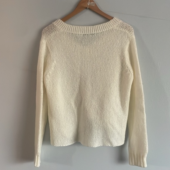 Wooden Ships Cream Knit Sweater Size S/M - Picture 6 of 11